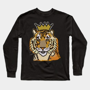 Big Cats Tiger Crown Long Sleeve T-Shirt